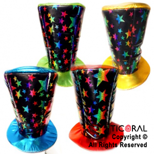 SOMBRERO GALERON METAL ESTRELLAS COLORES SURTIDOS x 1